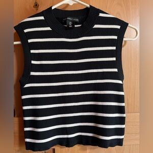 Sincerely Jules Black and White Ribbed Crop Tank Top